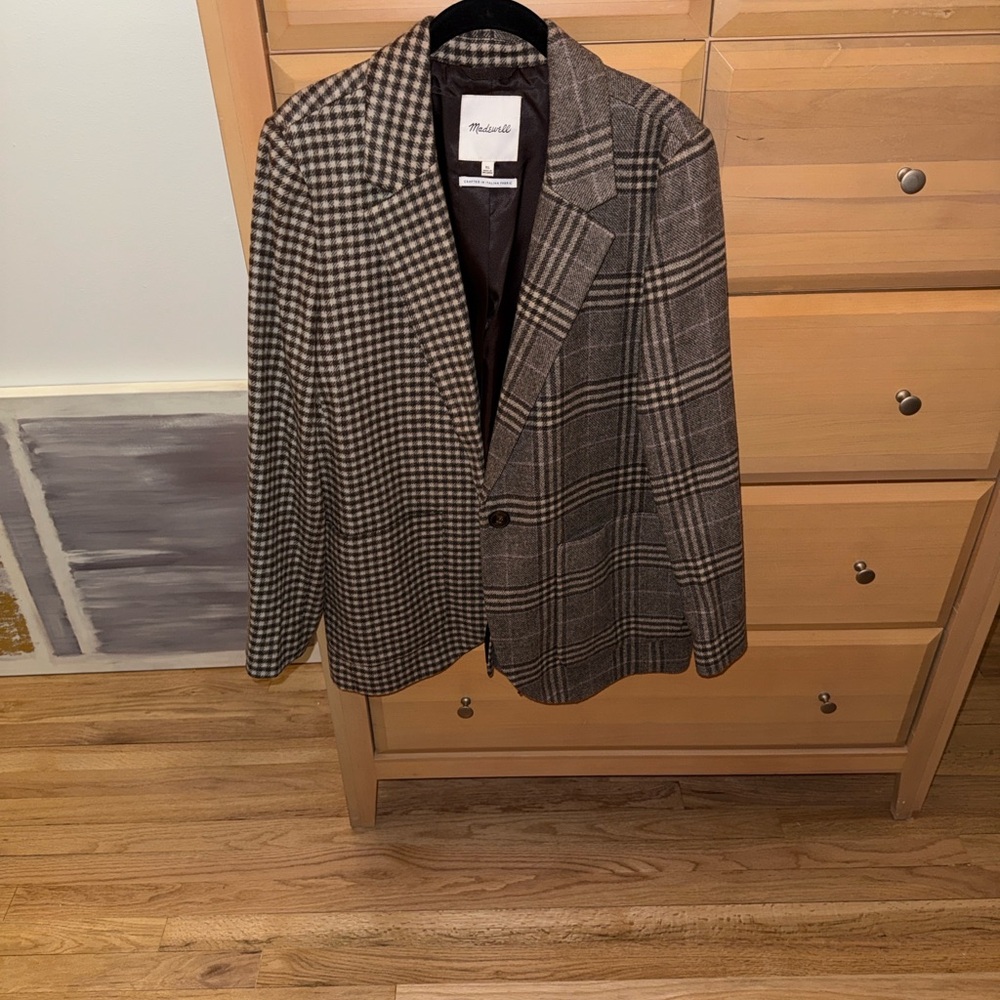 Madewell The Larsen Plaid Blazer size XL